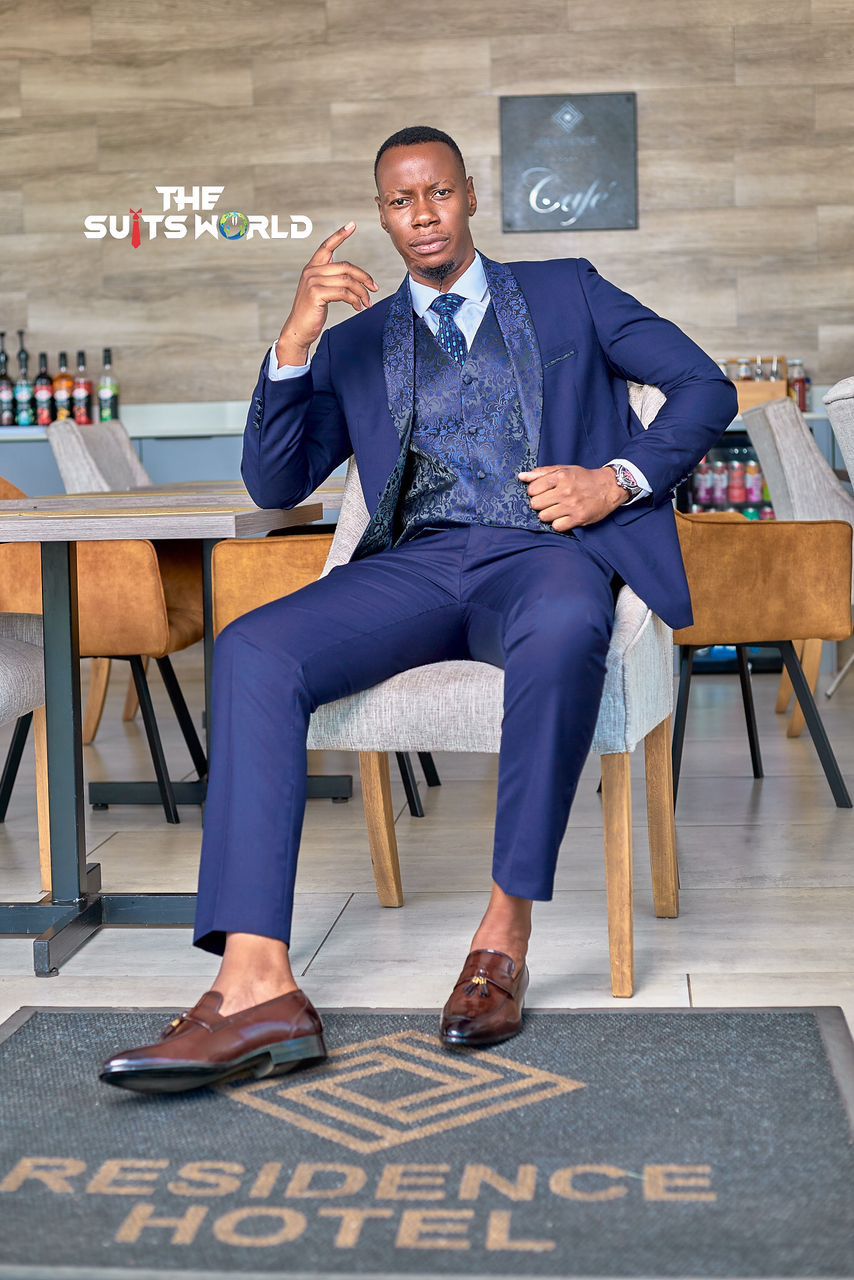 Blue Satin Groom's Suit - Image 3