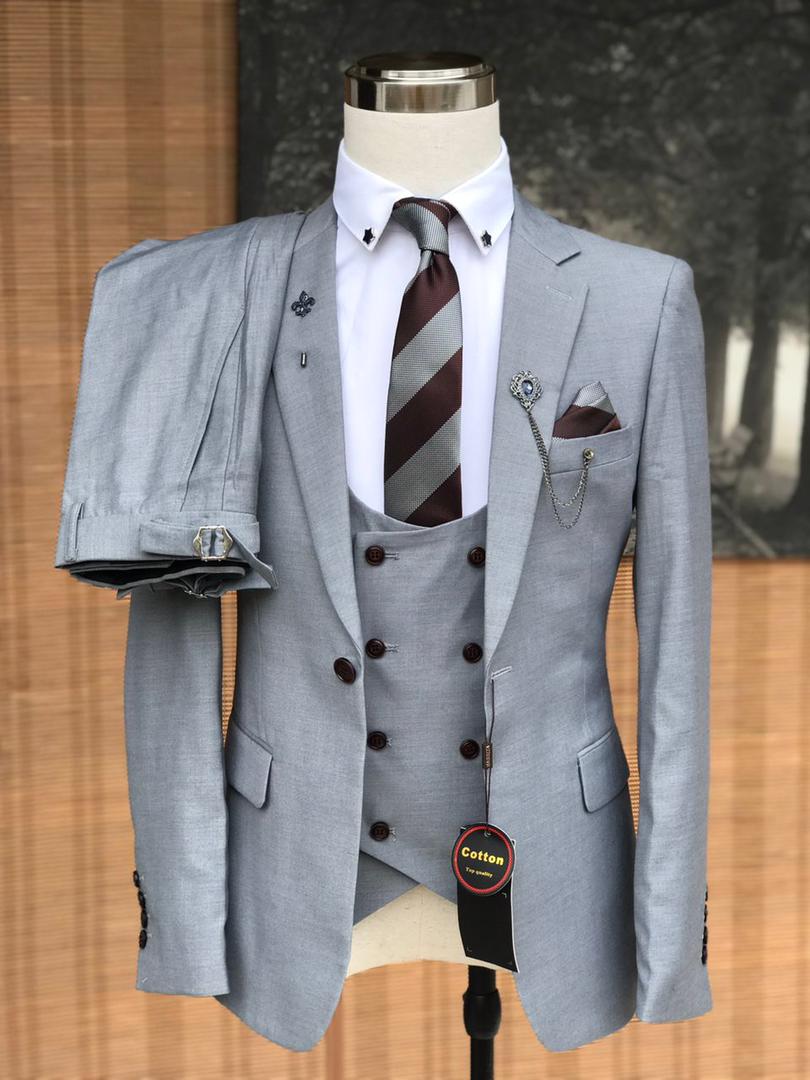3 Piece Plain Men's Suit - Image 5